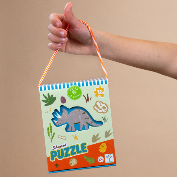 Rompecabezas de 12 piezas con forma de dinosaurio