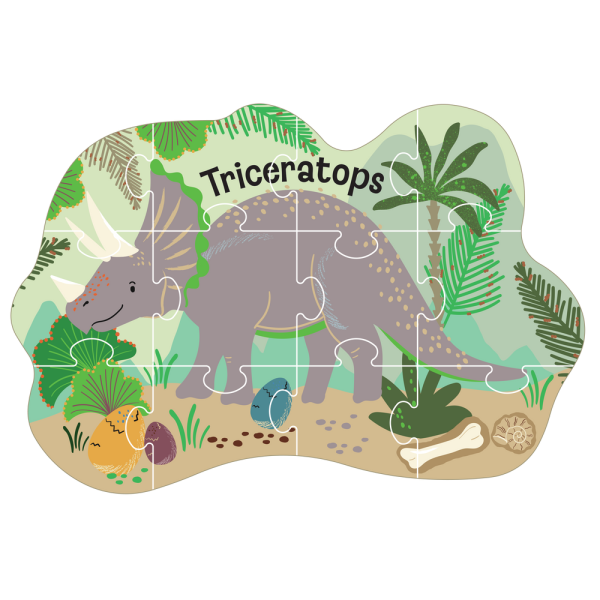 Rompecabezas de 12 piezas con forma de dinosaurio
